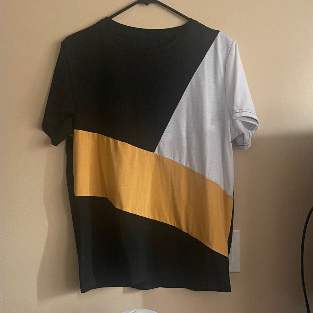 SHEIN Tri-Tone Tee - Black, White, and Gold